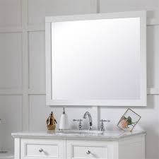 At 36″ wide (x 28″ high), this led mirror accommodates the most popular width bathroom vanity (36″ wide) sold on the market today @ 36″ wide. Elegant Decor Aqua 36 X 30 Wood Frame Bathroom Mirror In White Vm23036wh