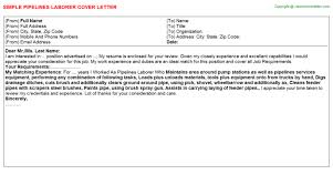 Pipelines Laborer Cover Letter