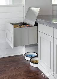 Pet Center In The Kitchen With Concrete Countertop Food Storage Cabinet Kitchen Cabinet Storage Kitchen Pantry Design
