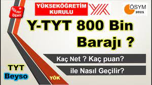 Yks'de puan barajını sağlamak için tyt sınavında kaç net yapmak gerekir? 2021 Y Tyt De Ilk 800 Bine Girmek Icin Kac Net Gerekir Kac Puan Ile Gecilir Youtube