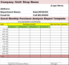 Excel applies the format you chose, i.e. Monthly Purchase Analysis Report Template Free Report Templates