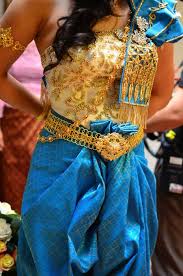 Cambodian Blue Gold Traditional Outfits Fabulous Clothes Cambodian Wedding