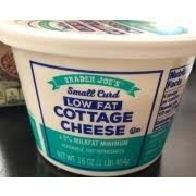 Calories, fat, protein, and carbohydrate values for for lowfat cottage cheese and other related foods. Trader Joe S Lowfat Cottage Cheese Calories Nutrition Analysis More Fooducate