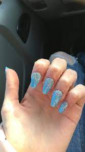 Holiday Nails Lightblue Sparkle Summer Bright Acrylics Holiday Nails Nails Acrylic Nails