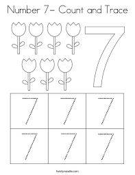 You can use our amazing online tool to color and edit the following number 7 coloring pages. Number 7 Count And Trace Coloring Page Twisty Noodle