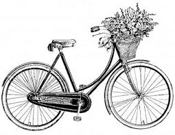 Fresh flowers, groceries, everything is possible! Vintage Bicycle With Basket Of Flowers Vintage Drawing Bicycle Drawing Bike Drawing