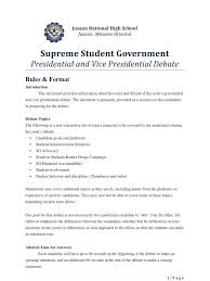 Ssg Presidential And Vice Presidential Debate Rules And Format By Law Vice President Of The United States