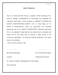 Industrial training report for accounting student. Internship Report On Audit Procedures