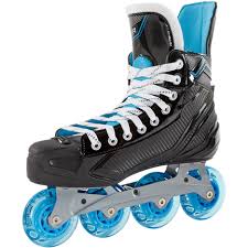 Inline roller skates feature a single line of wheels in the middle of the skate. Roller Hockey Skates Bauer