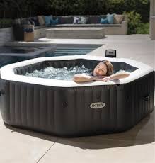 Spa Gonflable Intex Purespa Carbone Octo 6pl Bulles Jets Deluxe Noir Cash Piscines