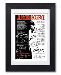 Scarface is a 1983 crime film directed by brian de palma, written by oliver stone and starring the great al pacino. Mounted Gifts Scarface Cast Signed A4 Poster Photo Print Framed Autograph Gift Movie Film Al Pacino Poster Only Buy Online In Aruba At Aruba Desertcart Com Productid 173805032