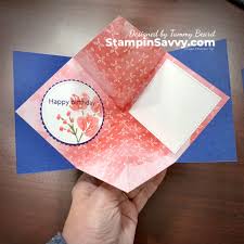 And here's a pop up card master at work! How To Make An Easy Fun Fold Pop Up Greeting Card Stampin Savvy