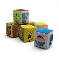Square Childrens Puffy Fabric Blocks With Animals And Numbers 3d Model Simple Object Childrens 3d Model