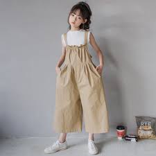 Girls Clothes Set 2020 Teen Cute New Korean Casual Vest And Overalls Wide Leg Pants Fashion Children Two Piece Suit 0029 Clothing Sets Aliexpress