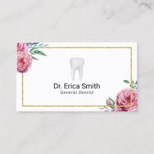 Dental Care Elegant Floral Gold Frame Dentist Business Card Zazzle Com Dental Business Cards Dentist Dentist Crafts