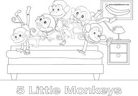 5 little monkeys 5 little monkeys sitting in the tree. Free Printable Five Little Monkeys Coloring Sheet Bright Little Ones Monkey Coloring Pages Five Little Monkeys 5 Little Monkeys