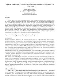 How to build brand equity. Doc Impact Of Marketing Mix Elements On Brand Equity Of Healthcare Equipment A Case Study Sagyan Mohanty Academia Edu