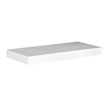The first thing we did was buy unfinished pine boards at lowes and we had lowes cut them to size. Boston Loft Furnishings White 36 In L X 10 In D Floating Shelf In The Wall Mounted Shelving Department At Lowes Com