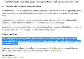 Rupanya bukan semua sulam bedak itu haram. Khatijah Sidek January 2020