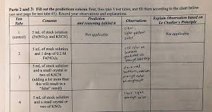 Solved Parts 2 And 3 Fill Out The Predictions Column Fir