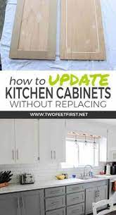 To make distressed white kitchen cabinets, use sandpaper to lightly rub the paint over your cabinets. 300 Cabinet Refinishing Ideas Redo Furniture Kitchen Redo Painting Kitchen Cabinets