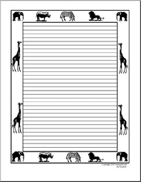 Free lined paper with border. Border Paper African Animals Abcteach