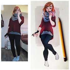 Instagram Photo By Laura Brouwers Apr 6 2016 At 7 01pm Utc Pretty Art Photo To Cartoon Girl Drawing