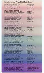 Paradise Poem A World Without Tears Jehovah Witness Quotes Bible Truth Jehovah