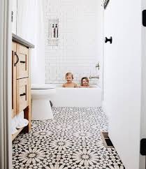 Our Kids Bathroom Renovation Inspiration M Loves M Small Bathroom Makeover Floral Bathroom Tile Bathroom