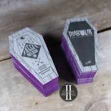 Keep your business cards a reasonable size. Coffin Shaped Business Cards Edge Painted