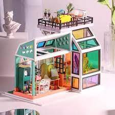 Diy Dollhouse Kit Colorful Sunlight Slow Time Plant Studio Etsy In 2021 Dollhouse Kits Diy Dollhouse Kit Homes