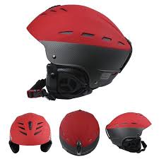 Women Men Sturdy Ski Snowboard Bike Skate Safety Helmet Abs Shell Sport Helmets Size Red L 58 61cm