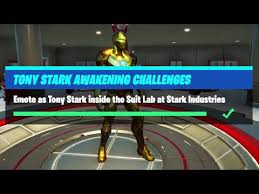 Iron man png and featured image. How To Complete The Tony Stark Awakening Fortnite Challenges Fortnite Intel
