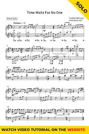Freddie Mercury Time Waits For No One Sheet Music For Piano Pdf Piano Solo Sheet Music Freddie Mercury Printable Sheet Music
