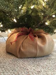 Wrap Some Burlap Around The Christmas Base Christmas Tree Stand Burlap Christmas Tree Ribbon On Christmas Tree