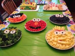 Elmo, cookie monster, grover, oscar and abby cadabby. Healthy Sesame Street Finger Foods Kids Party Food Kids Meals Best Party Food