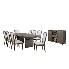 Faux marble & cherry brown dining room 7 piece rectangular table chairs set iccb. Extendable Dining Table Set W Server Cali Dining 10 Piece Sunset Trading