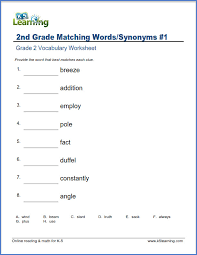 You'll find the a wide range of printables here. 2nd Grade Vocabulary Worksheets Printable And Organized By Synonyms Math Computer Fractional Notation Sixth Students 5th Jaimie Bleck