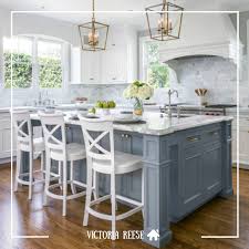 Do You Like The Look Of This Slate Blue Island With White Cabinets And Marble Backsplash Kitchen Cabinet Design Kitchen Inspirations Farmhouse Kitchen Cabinets