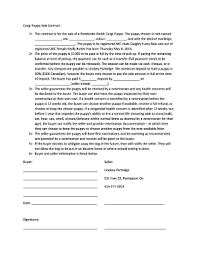 We're the #1 pet store in nyc serving all residents of ny, nj, and beyond. Fillable Online Corgi Puppy Sale Contract 1gt This Contract Is For The Sale Of A Bb Fax Email Print Pdffiller