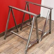2 Treteaux Acier Effet Meule Made In France Treteaux Design Treteaux Treteaux Metal