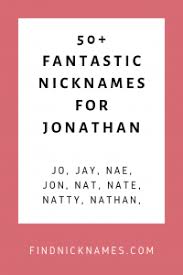 In 1840 there were 3 jonathan families living in virginia. 50 Fantastic Nicknames For Jonathan Find Nicknames Good Nicknames Funny Nicknames Nicknames