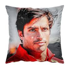 Funda De Cojín Cuadrada Montana Algodón Poliéster Flor Rojo Coral Con