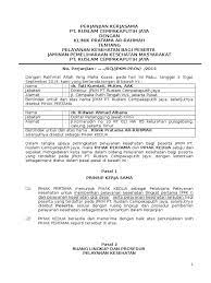 Contoh surat perjanjian kerjasama bagi hasil contoh surat. Draft Perjanjian Kerjasama Klinik