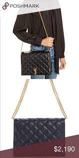 Ysl Becky Quilted Lambskin Leather Shoulder Bag Lambskin Leather Leather Shoulder Bag Lambskin