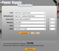 In the below pc power supply wattage calculator, select your processor type, motherboard type, video card, memory, optical drive, pci, fan size and hard drive. Power Supply Calculator Newegg Maticstar