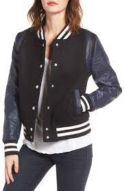 Vigoss Wool Faux Leather Baseball Jacket Nordstrom Baseball Jacket Leather Baseball Jacket Jackets