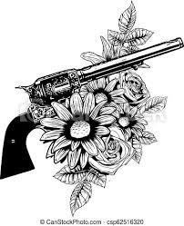 We 1911 silver (classic floral pattern) description. Vector Illustration Of Guns On The Flower And Ornaments Floral With Tattoo Drawing Style Vector Illustration Of Guns On The Canstock