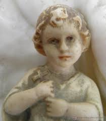 niño jesus de cera con cruz en el pecho,años 40