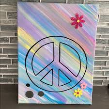 Beatniks, hippies, flower children and rock legends gathered together not in woodstock, but in the little town of bethel, rural new york state. Hand Crafted Wall Decor Peace Sign Painting Tie Dye Hippie Art Poshmark